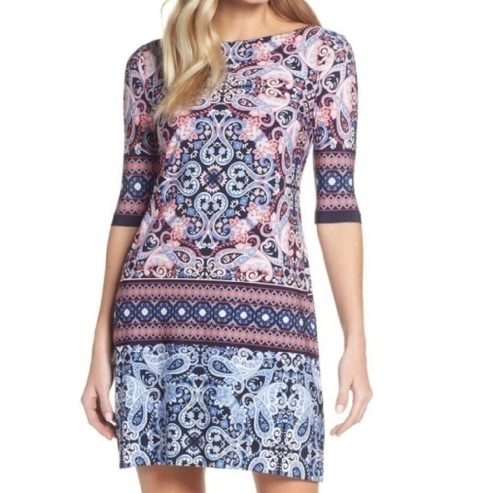 Eliza J Paisley Print Sheath Dress Sz 12P